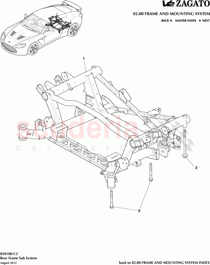 Rear Frame Sub System of Aston Martin Aston Martin V12 Zagato