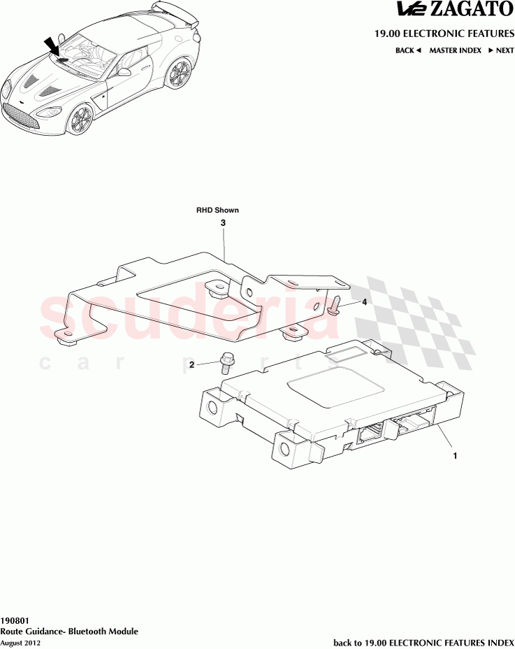 Route Guidance- Bluetooth Module of Aston Martin Aston Martin V12 Zagato