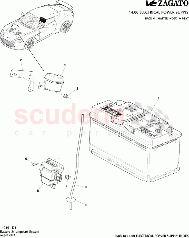 Battery & Jumpstart System of Aston Martin Aston Martin V12 Zagato