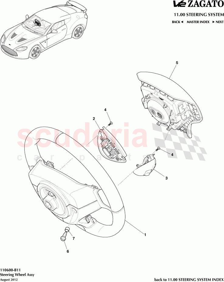 Steering Wheel Assembly of Aston Martin Aston Martin V12 Zagato