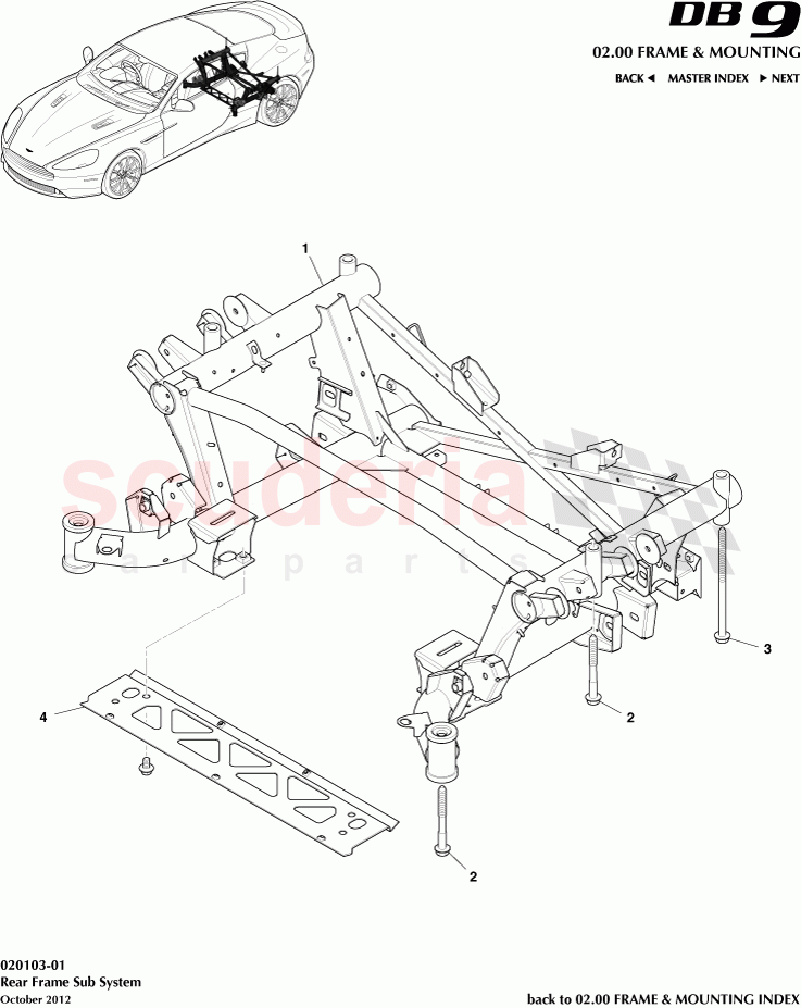 Rear Frame Sub System of Aston Martin Aston Martin DB9 (2013-2016)