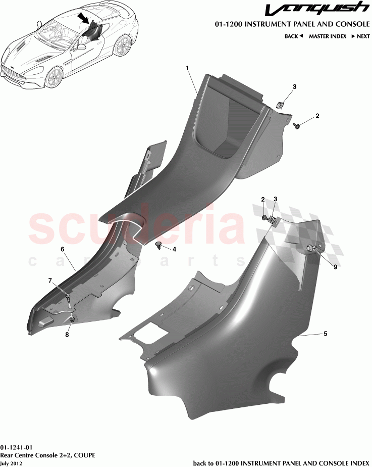 Rear Centre Console 2+2, COUPE of Aston Martin Aston Martin Vanquish (2012+)