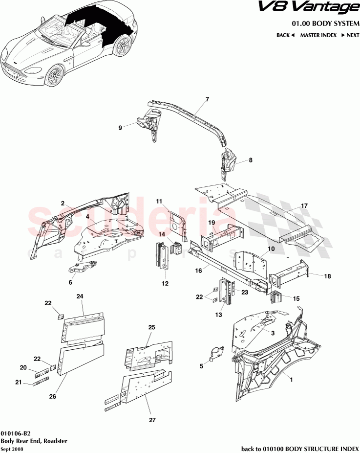 Body Rear End (Roadster) of Aston Martin Aston Martin V8 Vantage