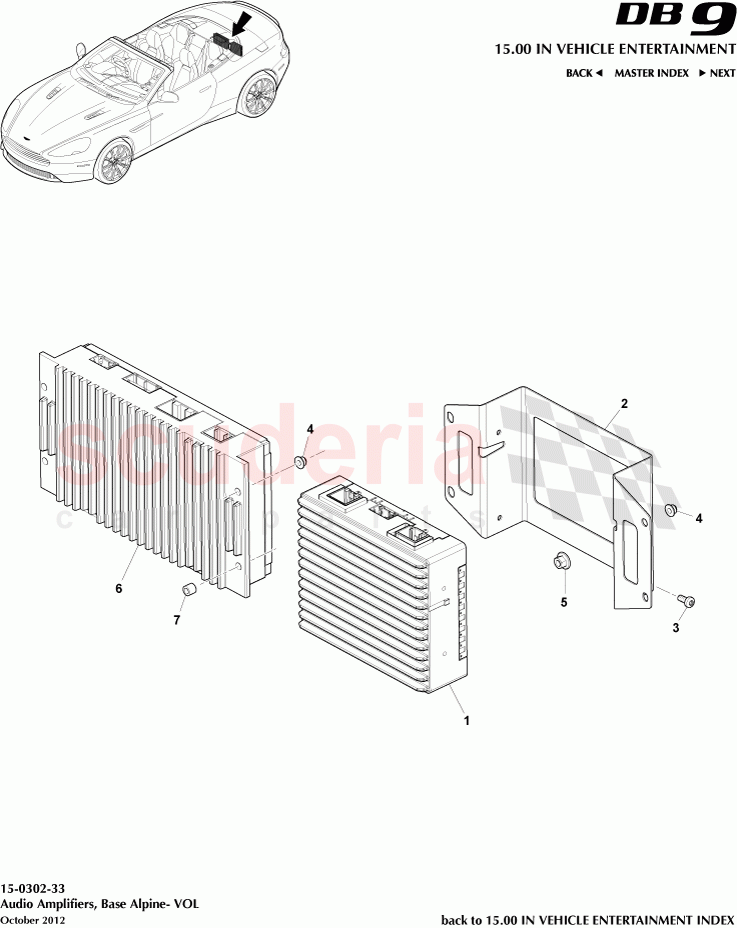 Audio Amplifiers, Base Alpine- VOL of Aston Martin Aston Martin DB9 (2013-2016)