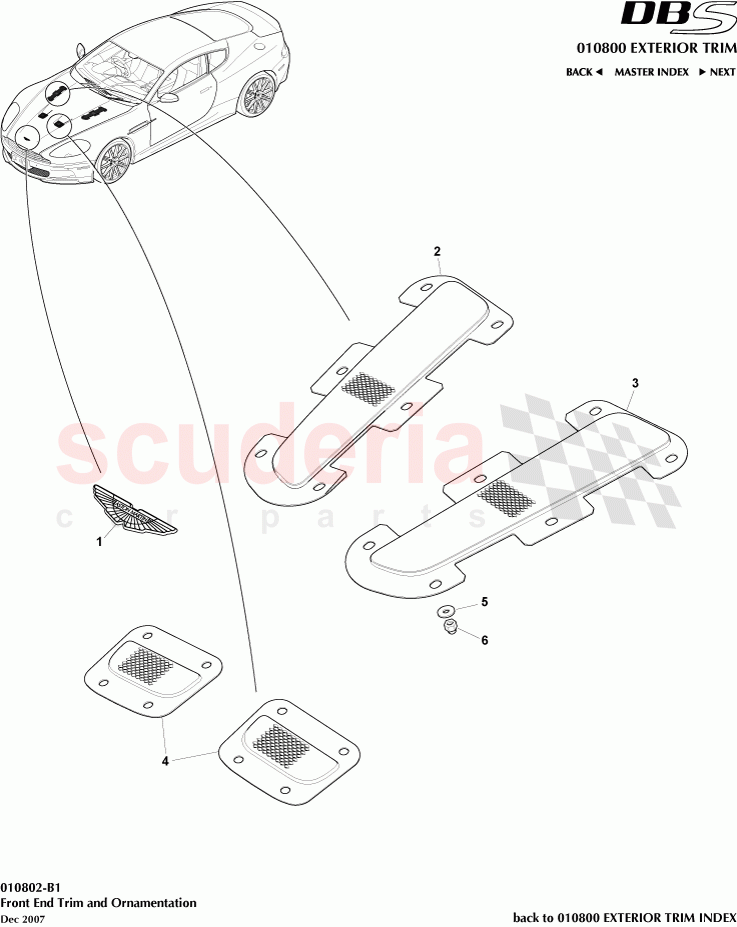 Front End Trim and Ornamentation of Aston Martin Aston Martin DBS V12