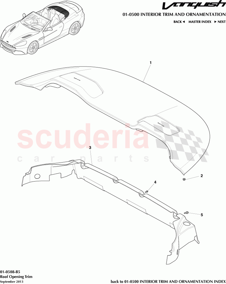 Roof Opening Trim of Aston Martin Aston Martin Vanquish (2012+)