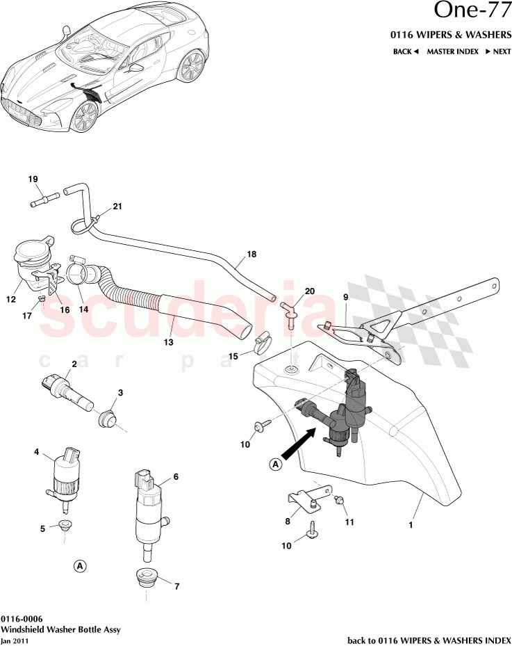 Windshield Washer Bottle Assembly of Aston Martin Aston Martin One-77