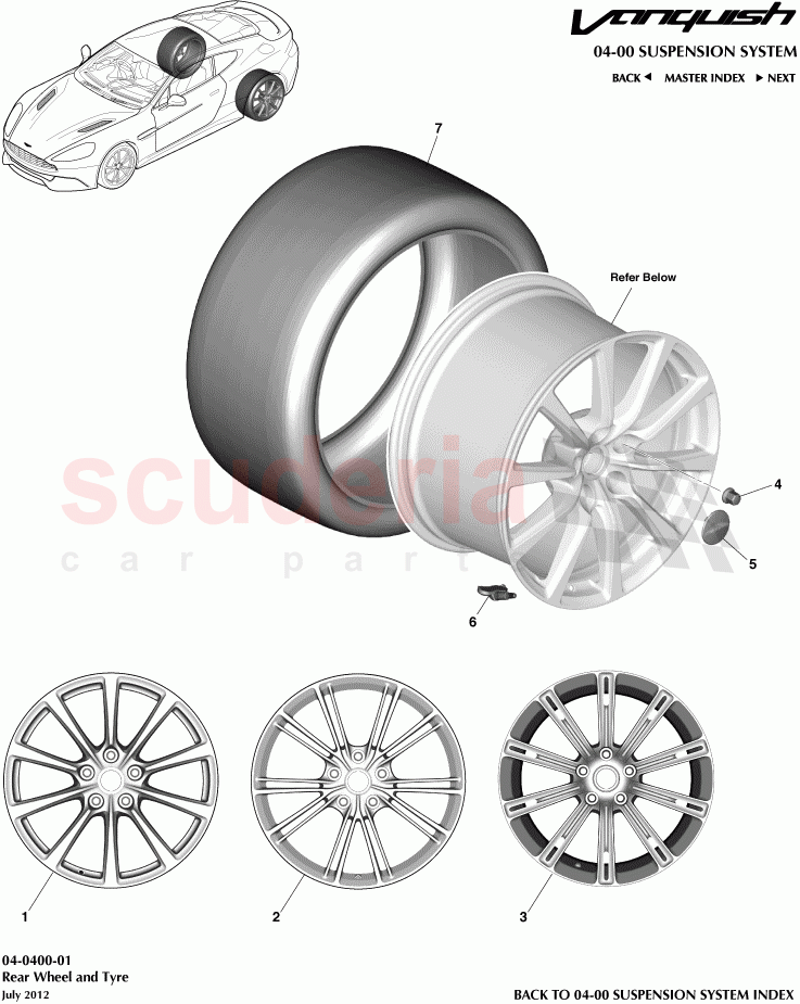 Rear Wheel and Tyre of Aston Martin Aston Martin Vanquish (2012+)