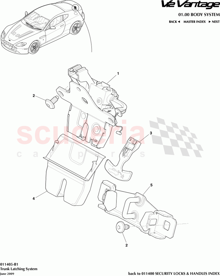 Trunk Latching System of Aston Martin Aston Martin V12 Vantage