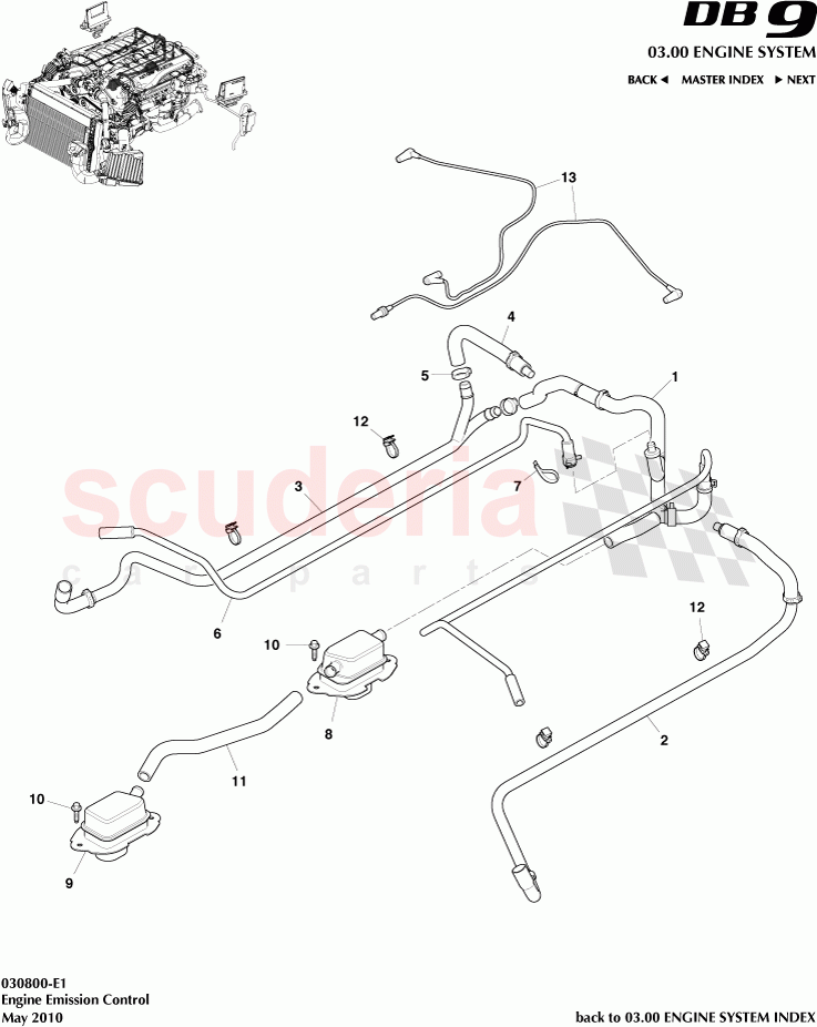 Engine Emission Control of Aston Martin Aston Martin DB9 (2004-2012)