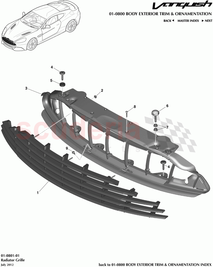 Radiator Grille of Aston Martin Aston Martin Vanquish (2012+)