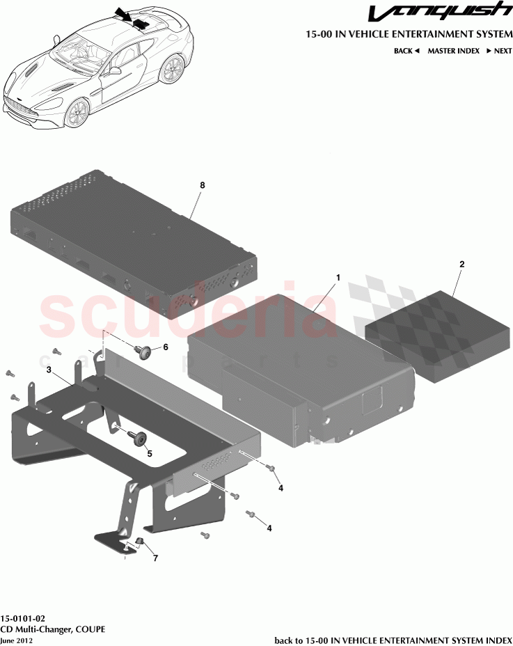 CD Multi-Changer, COUPE of Aston Martin Aston Martin Vanquish (2012+)