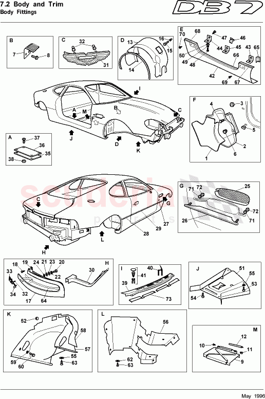 Body Fittings of Aston Martin Aston Martin DB7 (1997)