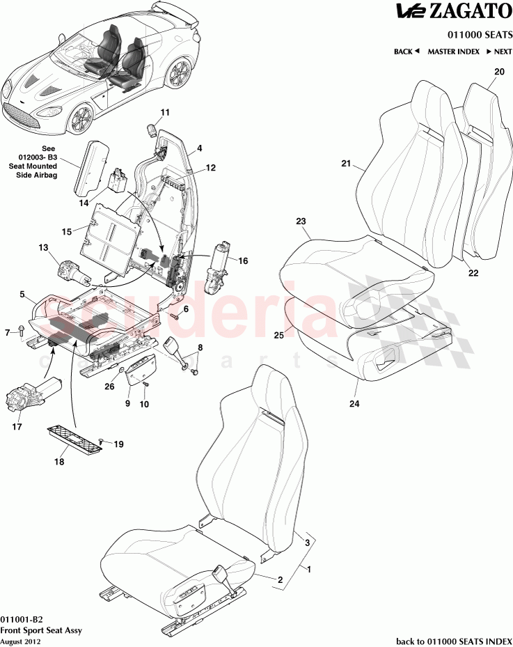 Front Sport Seat Assembly of Aston Martin Aston Martin V12 Zagato