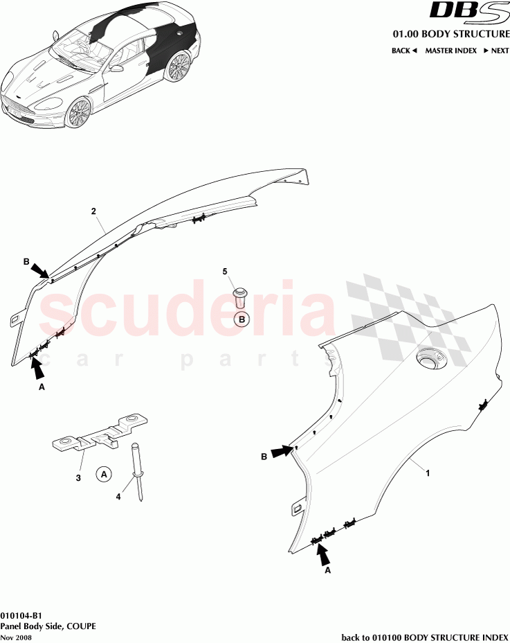 Panel Body Side (Coupe) of Aston Martin Aston Martin DBS V12