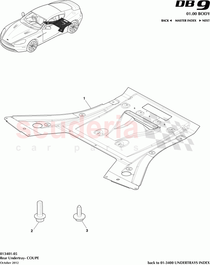 Rear Undertray- COUPE of Aston Martin Aston Martin DB9 (2013-2016)