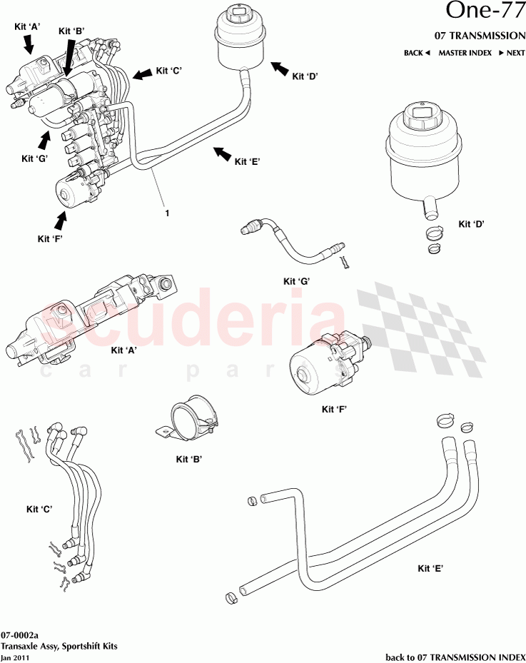 Transaxle Assembly, Sportshift Kits of Aston Martin Aston Martin One-77