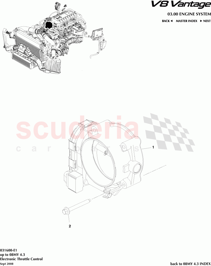 Electronic Throttle Control of Aston Martin Aston Martin V8 Vantage