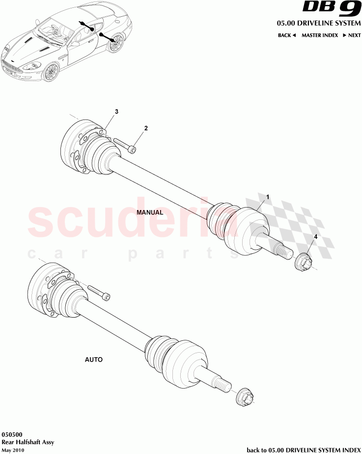 Rear Halfshaft Assembly of Aston Martin Aston Martin DB9 (2004-2012)