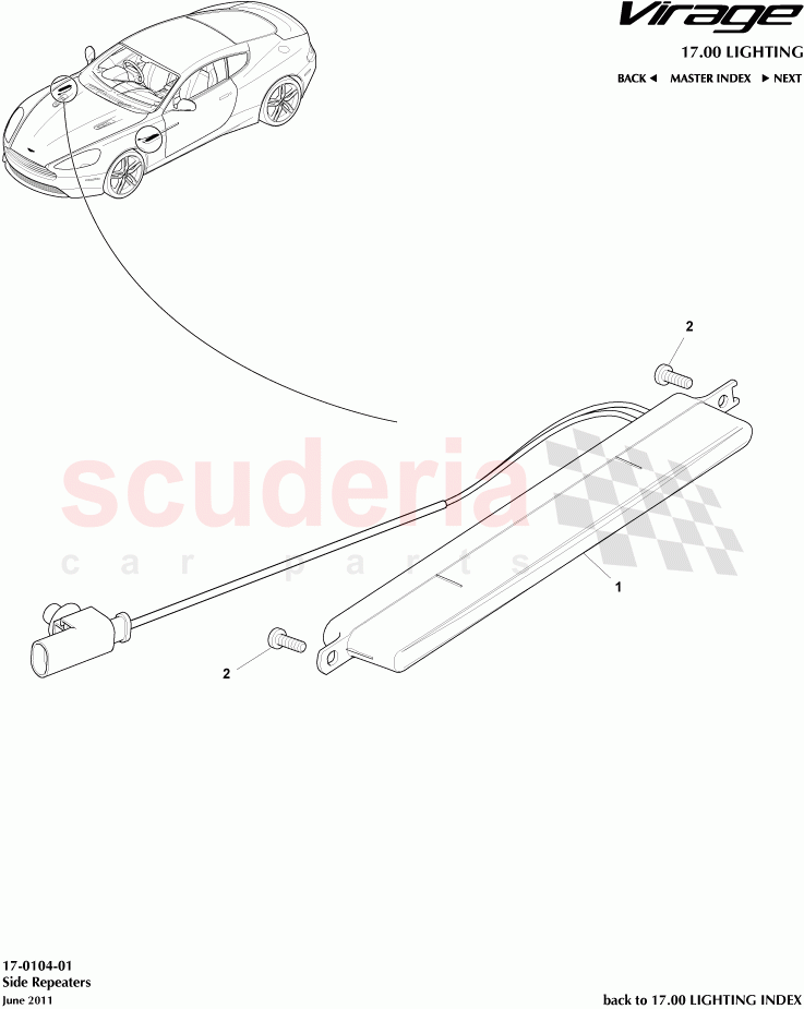 Side Repeaters of Aston Martin Aston Martin Virage