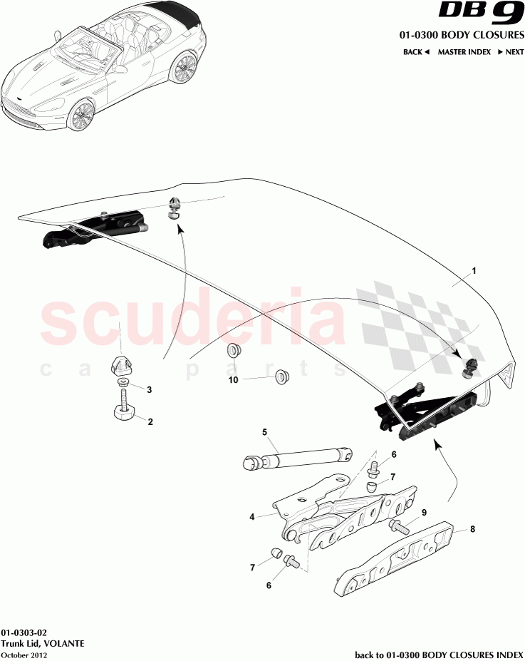 Trunk Lid, VOLANTE of Aston Martin Aston Martin DB9 (2013-2016)