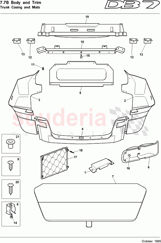 Trunk Casing and Mats of Aston Martin Aston Martin DB7 (1995)