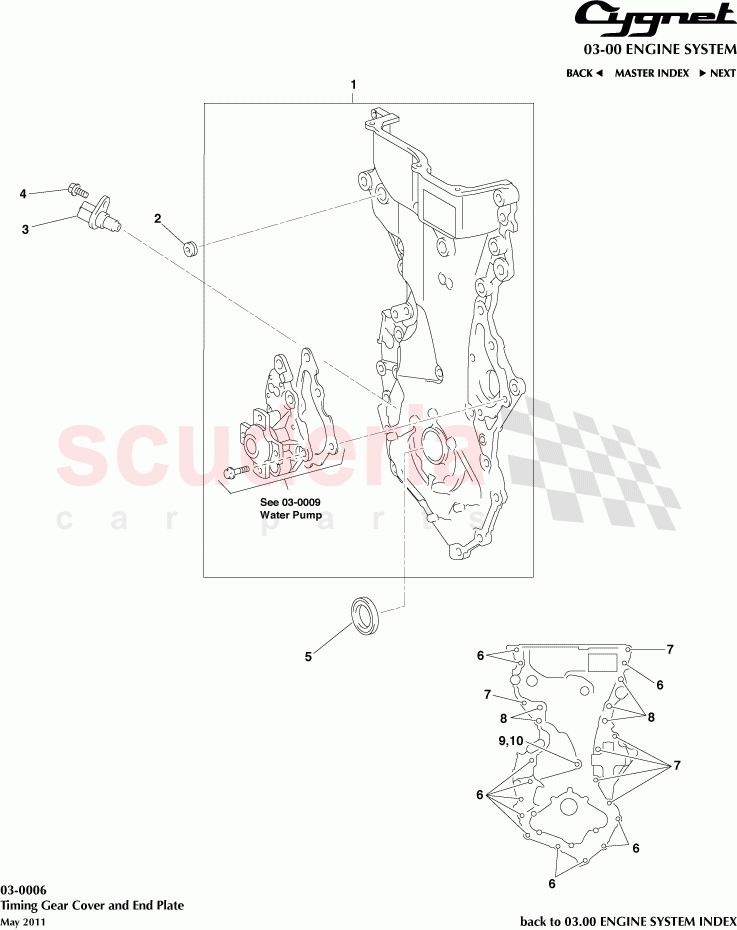 Timing Gear Cover and End Plate of Aston Martin Aston Martin Cygnet