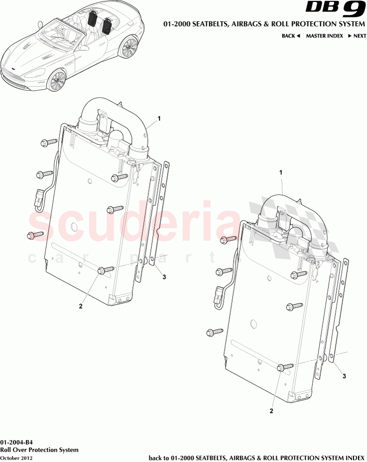 Roll Over Protection System of Aston Martin Aston Martin DB9 (2013-2016)