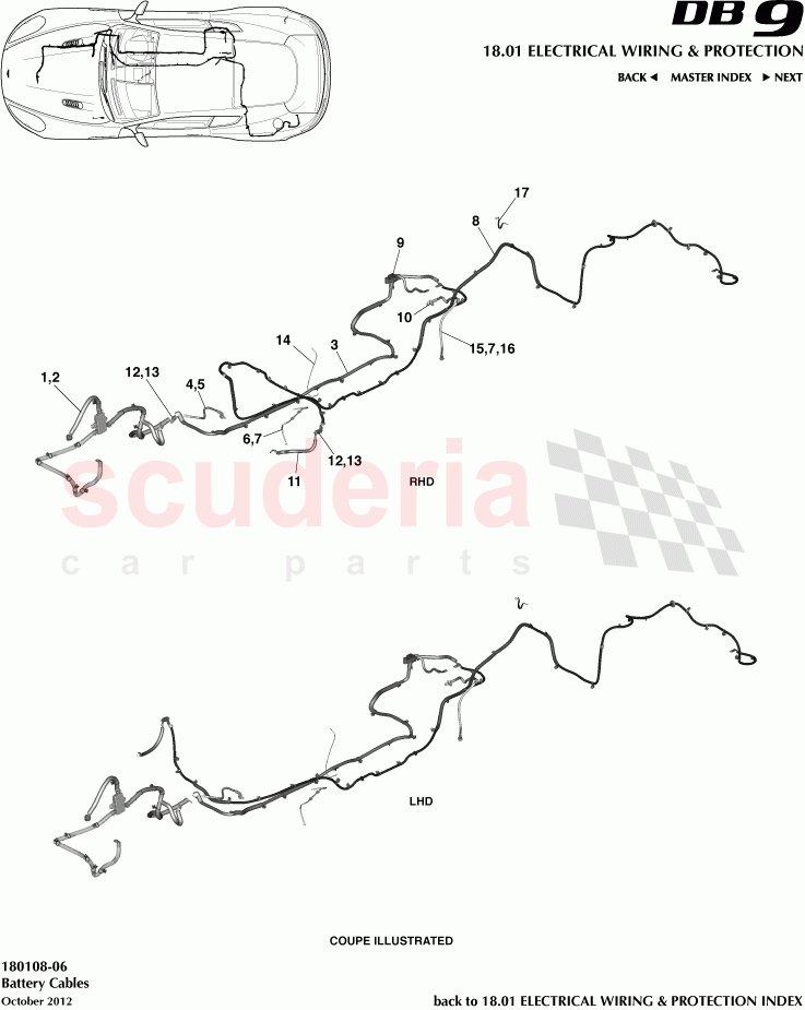 Battery Cables of Aston Martin Aston Martin DB9 (2013-2016)