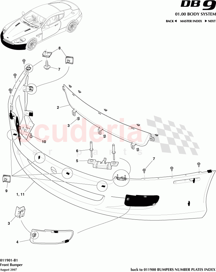 Front Bumper of Aston Martin Aston Martin DB9 (2004-2012)