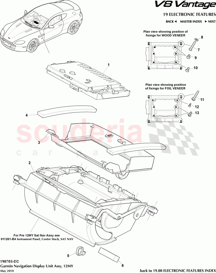 Garmin Navigation Display Unit Assembly (2012) of Aston Martin Aston Martin V8 Vantage