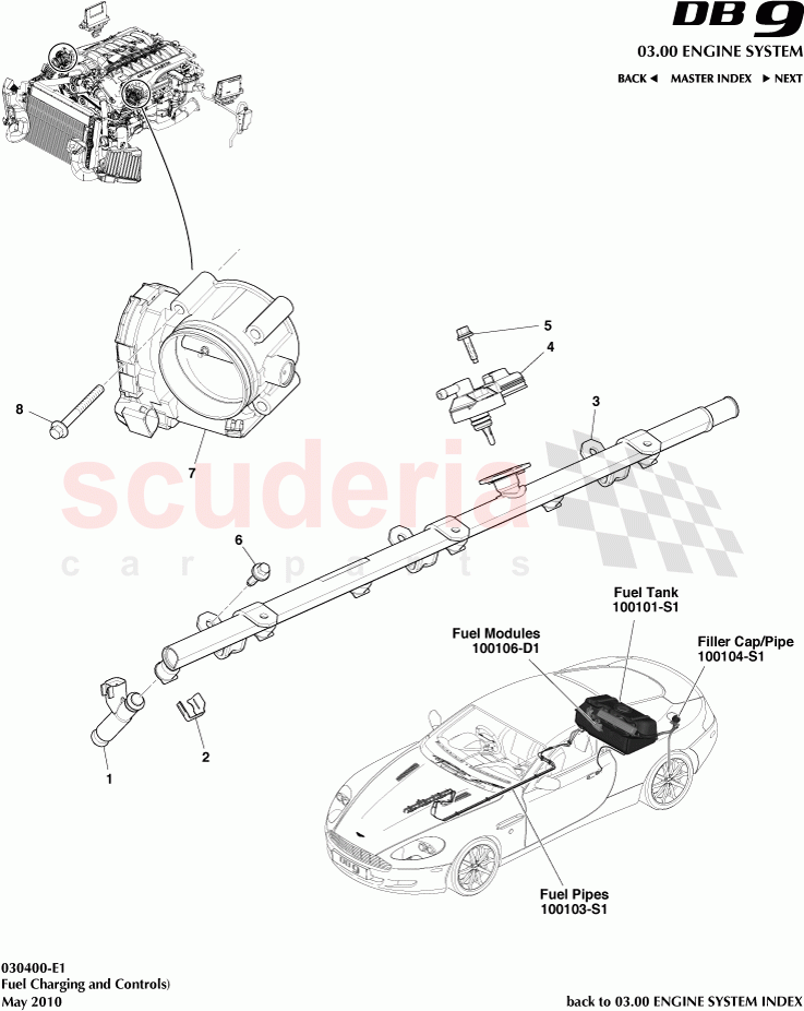 Fuel Charging and Controls of Aston Martin Aston Martin DB9 (2004-2012)