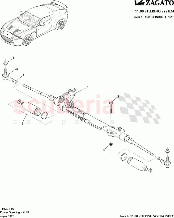 Power Steering - RHD of Aston Martin Aston Martin V12 Zagato