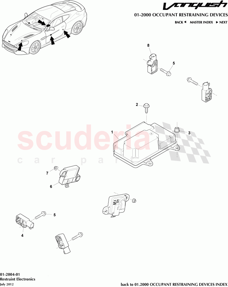 Restraint Electronics of Aston Martin Aston Martin Vanquish (2012+)