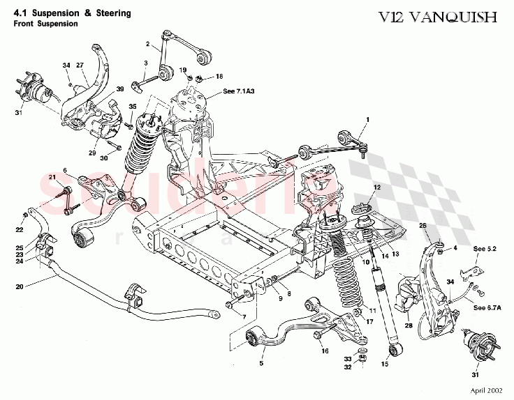 Front Suspension of Aston Martin Aston Martin Vanquish (2001-2007)