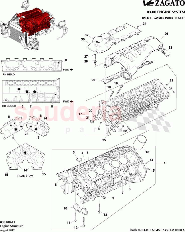 Engine Structure of Aston Martin Aston Martin V12 Zagato