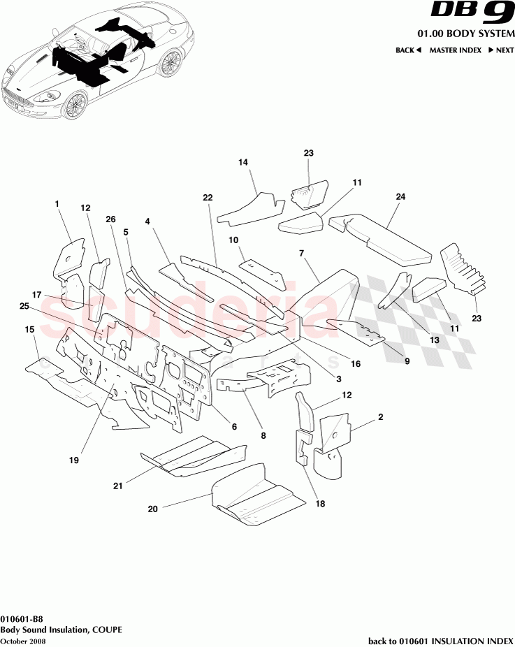 Body Sound Insulation (Coupe) of Aston Martin Aston Martin DB9 (2004-2012)