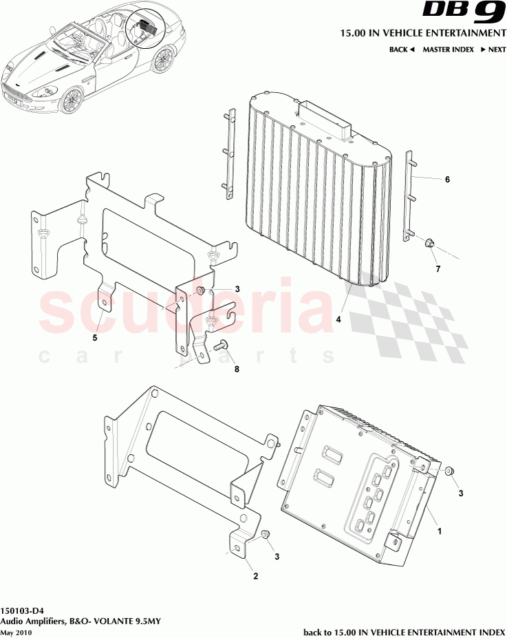 Audio Amplifiers (B&O) (Volante) (9.5MY) of Aston Martin Aston Martin DB9 (2004-2012)