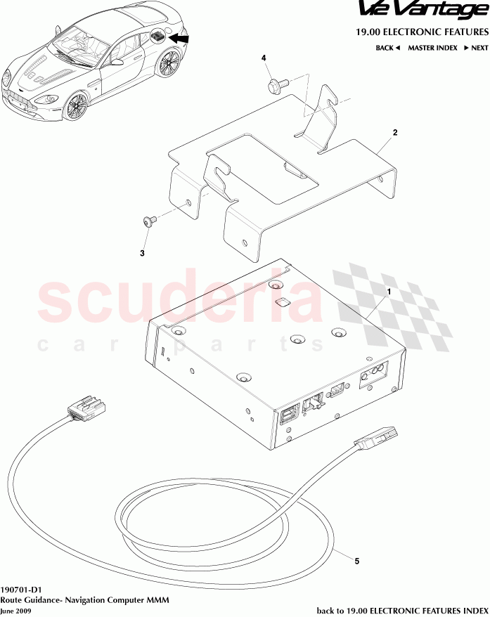 Route Guidance - Navigation Computer MMM of Aston Martin Aston Martin V12 Vantage
