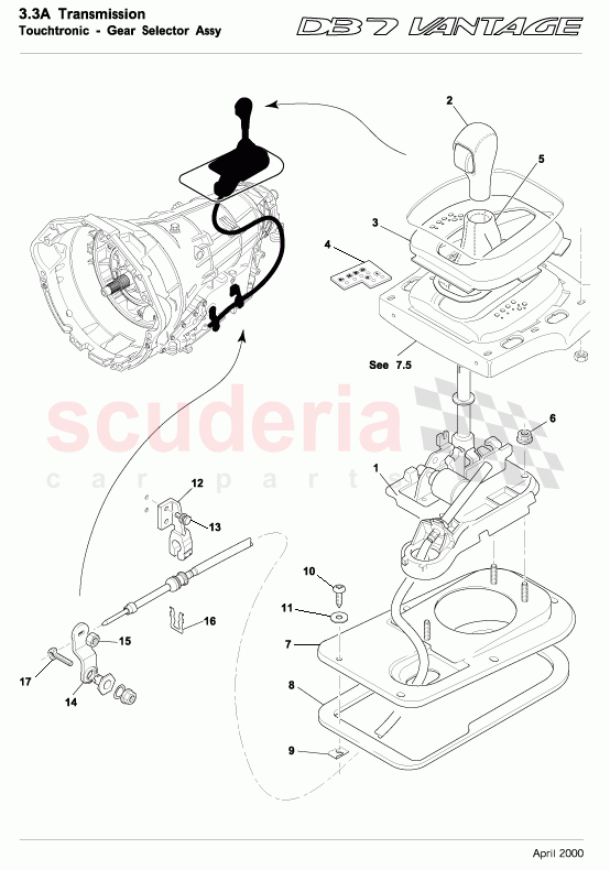 Touchtronic - Gear Selector Assembly of Aston Martin Aston Martin DB7 Vantage