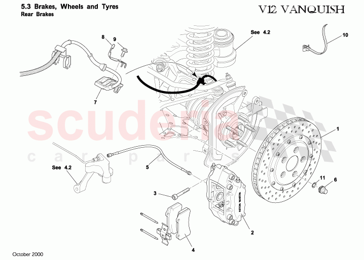 Rear Brakes of Aston Martin Aston Martin Vanquish (2001-2007)