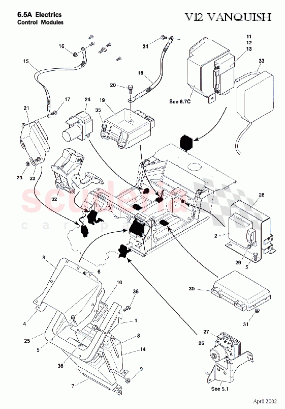 Electronic Control Modules 1 of Aston Martin Aston Martin Vanquish (2001-2007)