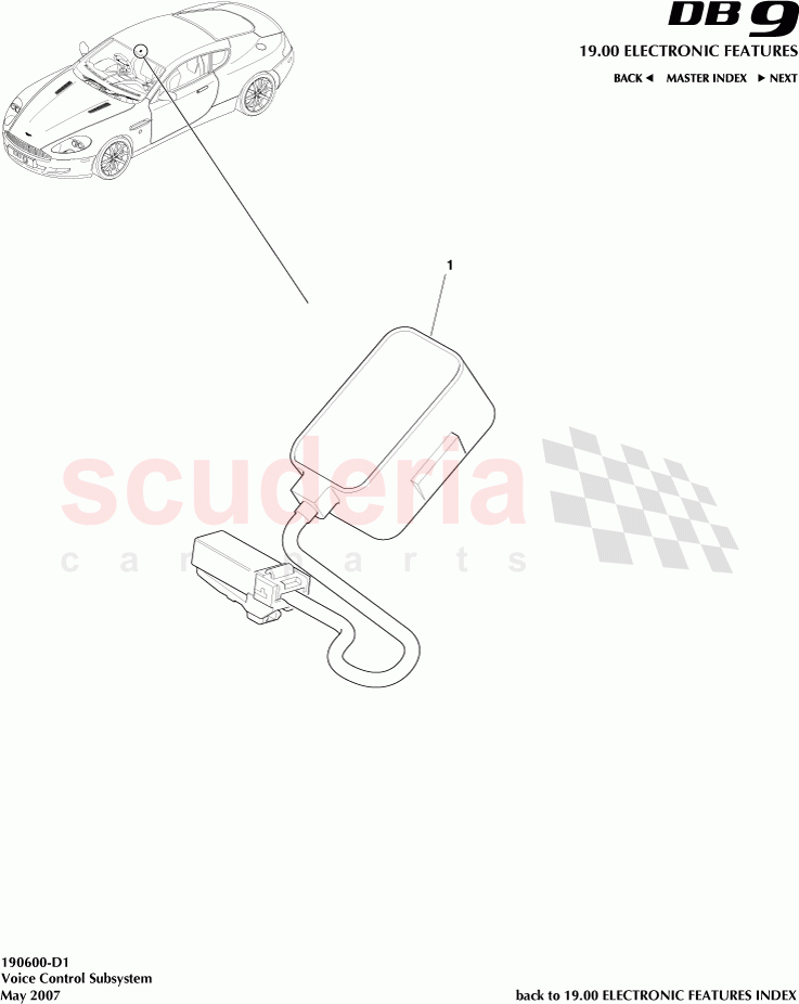 Voice Control Subsystem of Aston Martin Aston Martin DB9 (2004-2012)