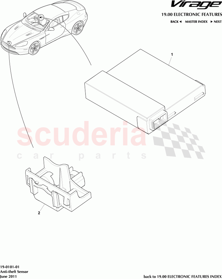 Anti-Theft Sensor of Aston Martin Aston Martin Virage