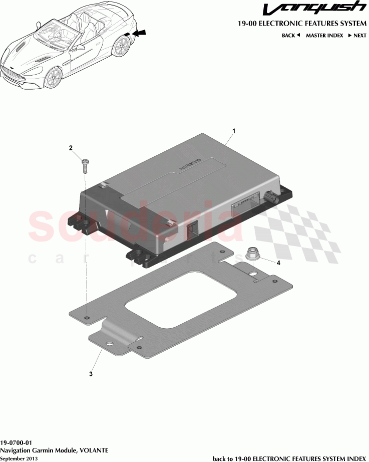 Navigation Garmin Module, VOLANTE of Aston Martin Aston Martin Vanquish (2012+)