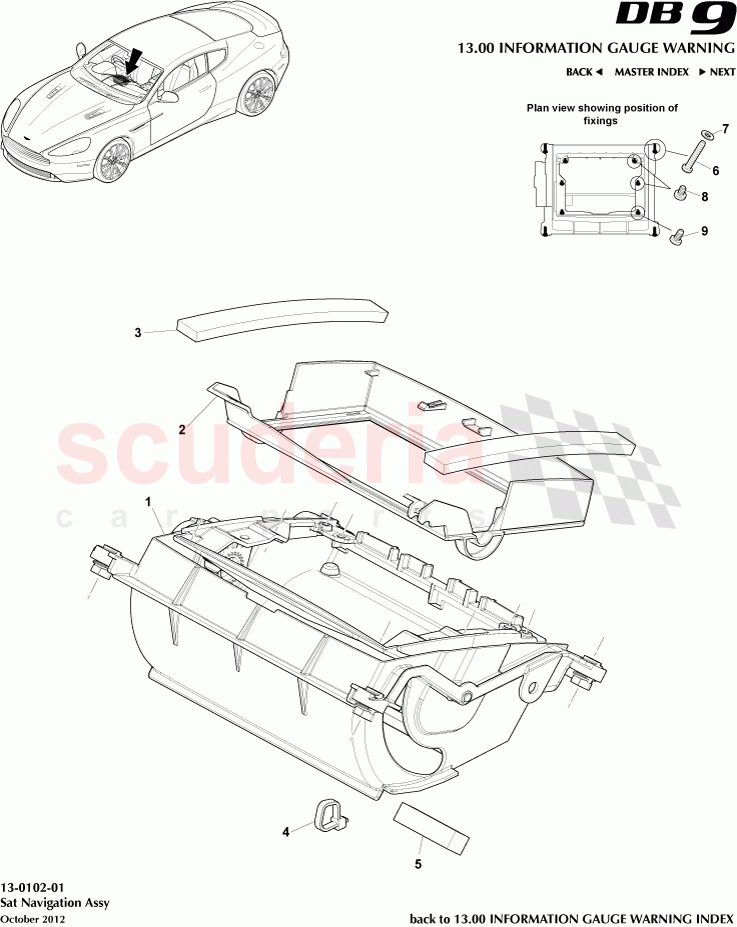 Sat Navigation Assembly of Aston Martin Aston Martin DB9 (2013-2016)