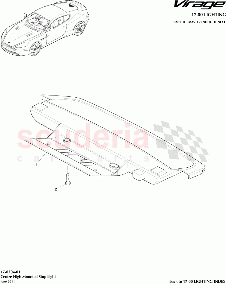 Centre High Mounted Stop Light of Aston Martin Aston Martin Virage