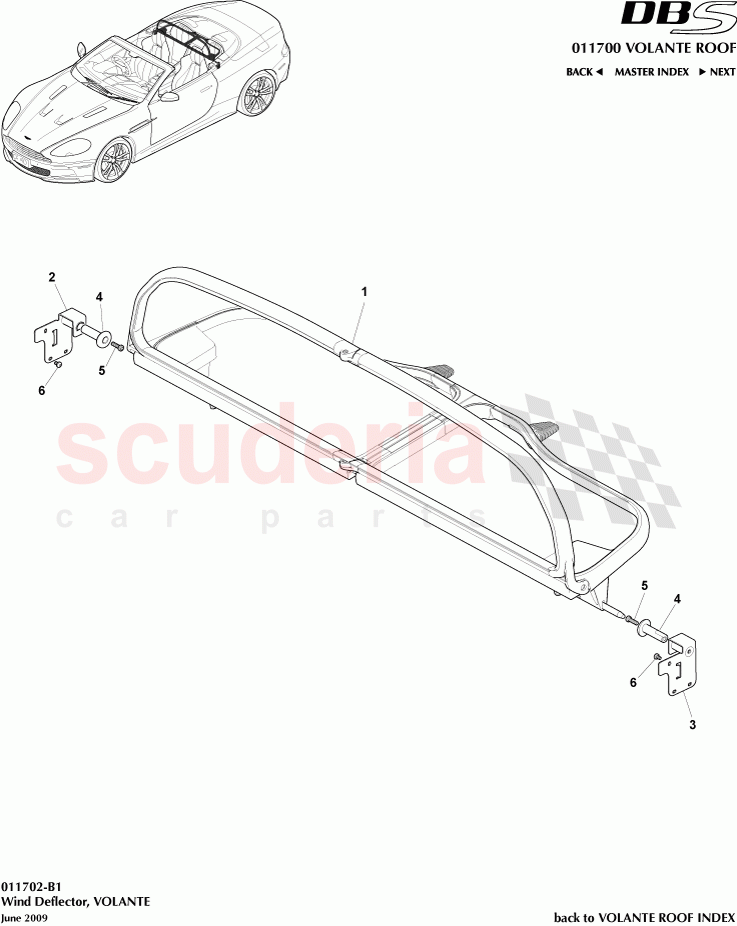 Wind Deflector (Volante) of Aston Martin Aston Martin DBS V12