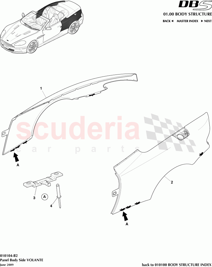 Panel Body Side (Volante) of Aston Martin Aston Martin DBS V12