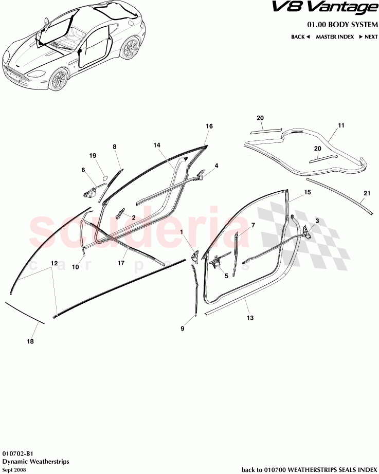 Dynamic Weatherstrips of Aston Martin Aston Martin V8 Vantage